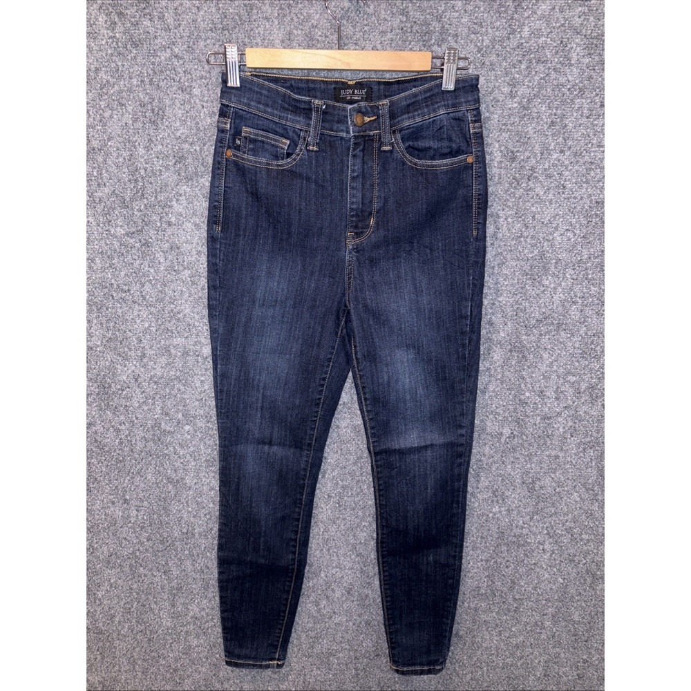 Judy Blue Jeans Women's 3/26 Skinny Fit Dark Wash Blue Stretch Mid Rise Denim